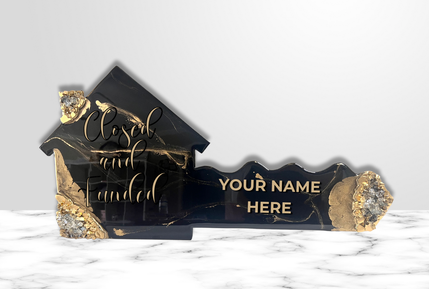 Black | House Key Sign | For Realtors | Closed & Funded |