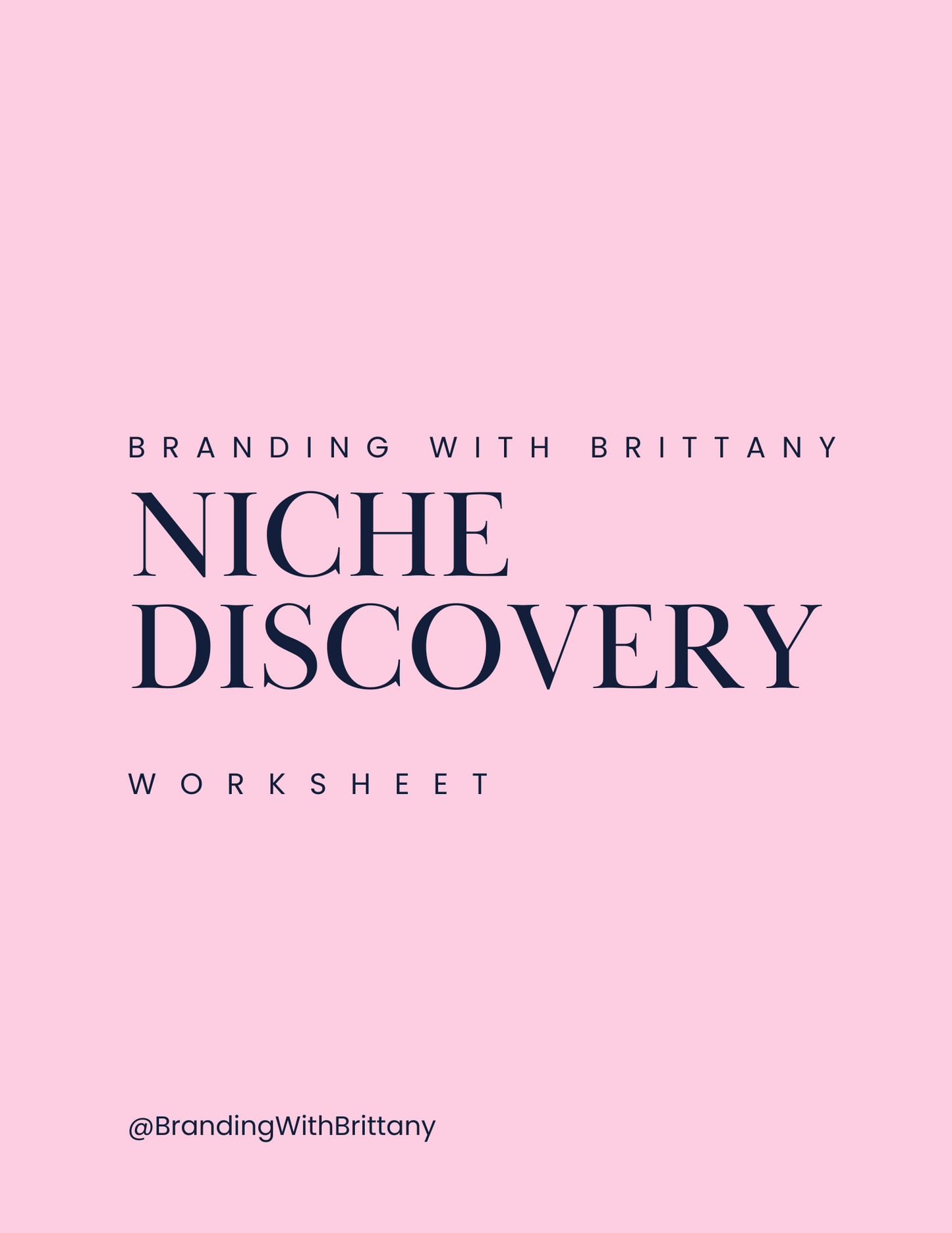 Niche Discovery Worksheet